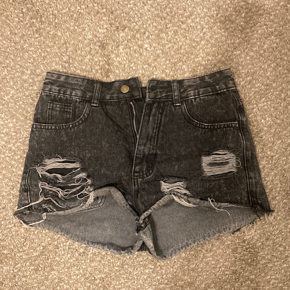shein black jean shorts
